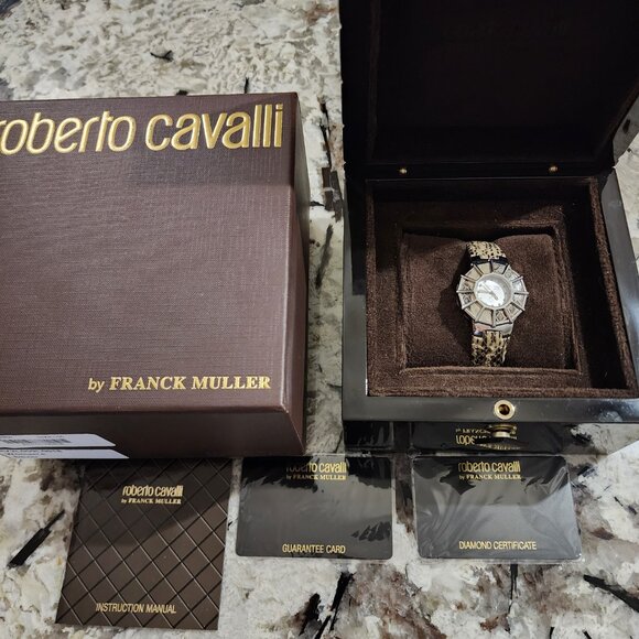 Roberto Cavalli Webbing Diamond Quartz Watch - Picture 3 of 4